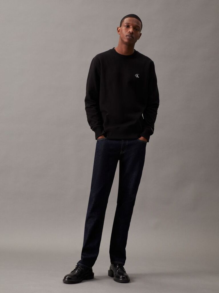 Negru Hanorac Fleece Din Amestec De Bumbac  Barbati