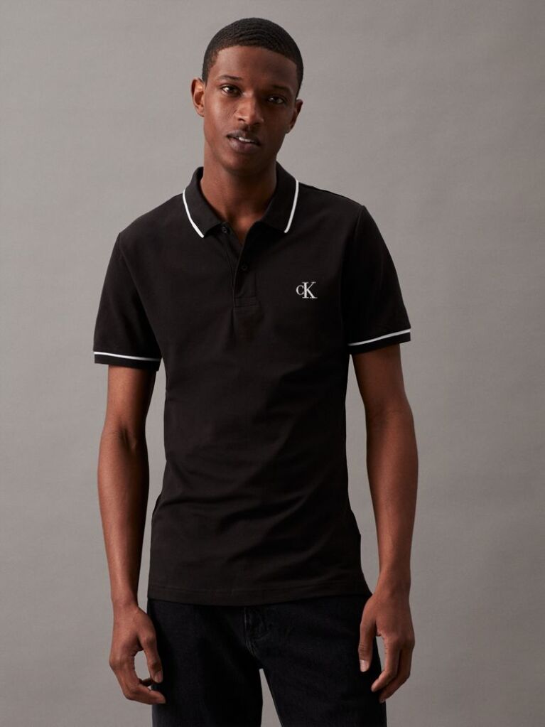 Negru Tricou Polo Slim  Barbati