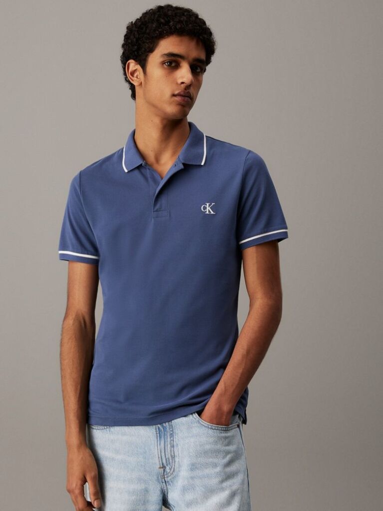 Blue Slim Polo Shirt  Men