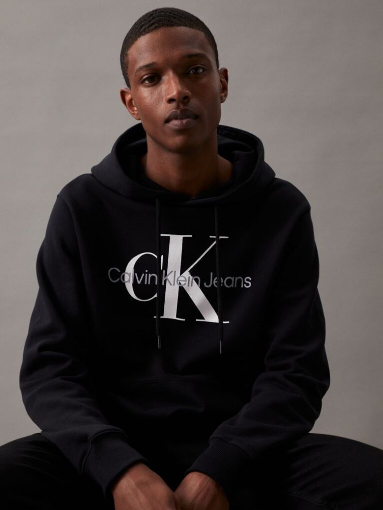 Black Monogram Hoodie  Men