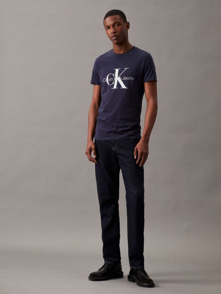 Blue Monogram Slim T-Shirt  Men