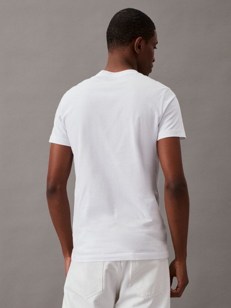 Alb Tricou Slim Cu Logo Monograma  Barbati