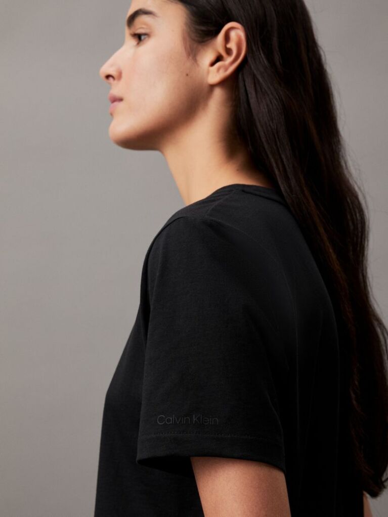 Negru Tricou Din Bumbac Moale  Femei