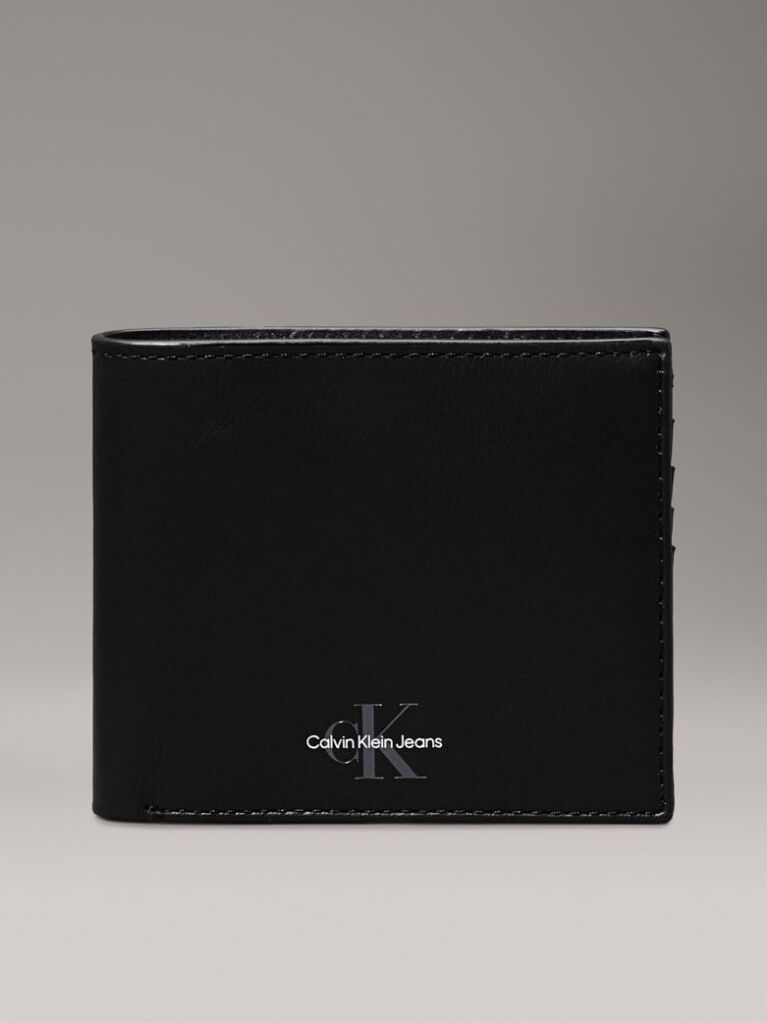 Black Leather RFID Billfold Wallet  Men