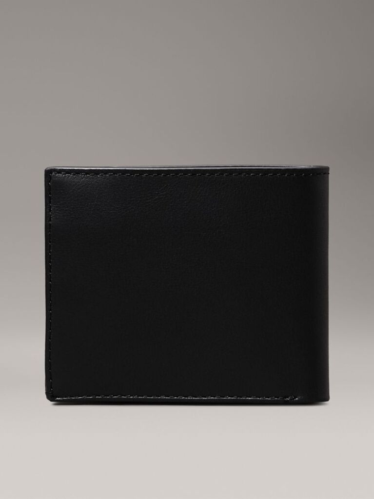 Black Leather RFID Billfold Wallet  Men