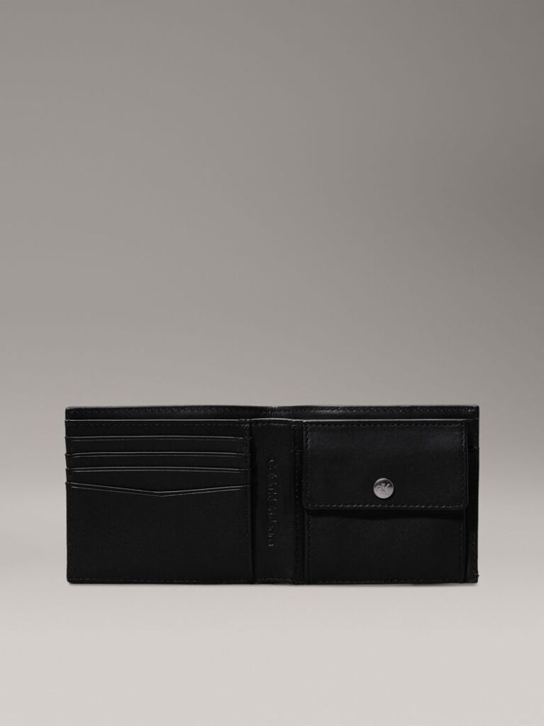 Black Leather RFID Billfold Wallet  Men