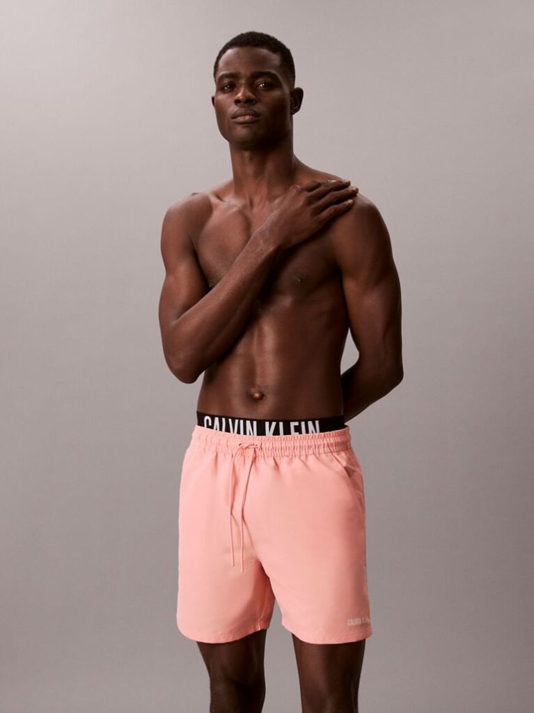 Roz Pantaloni Scurti De Baie Cu Elastic Dublu La Talie - Intense Power  Barbati