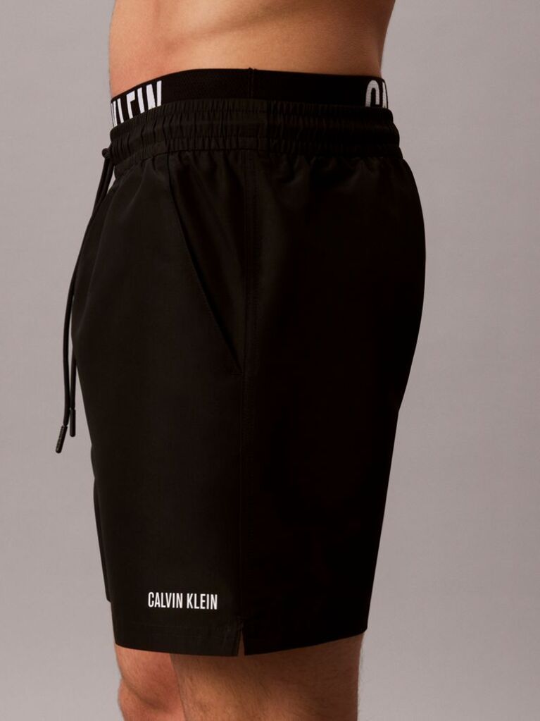 Black Double Waistband Swim Shorts - Intense Power  Men