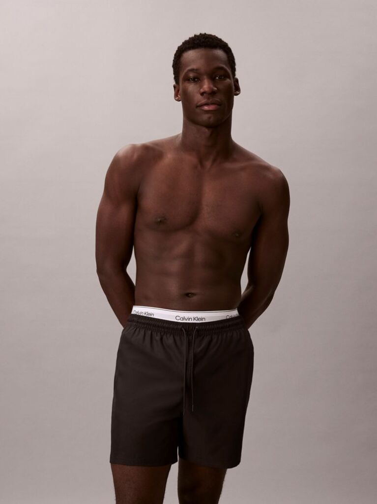 Black Medium Drawstring Swim Shorts - CK Essentials  Men