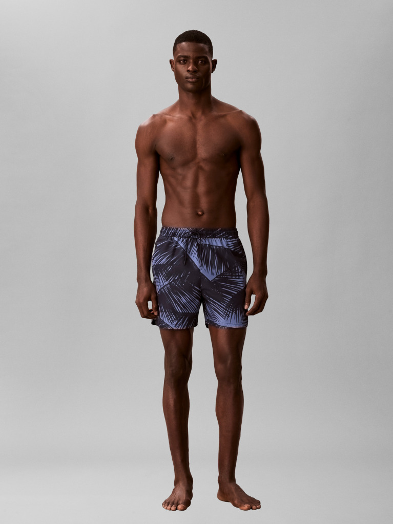 Blue Solid Swim Shorts  Men