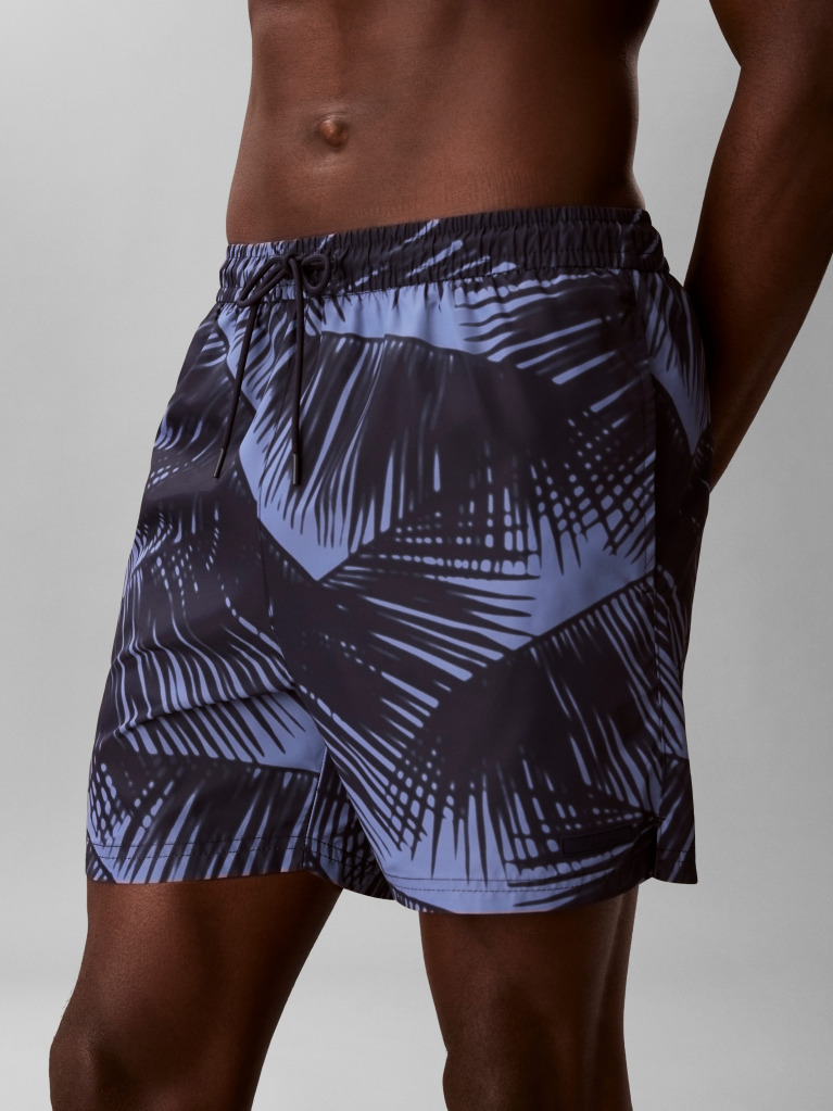 Blue Solid Swim Shorts  Men