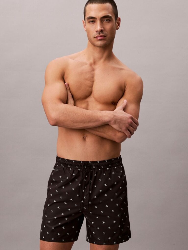 Negru Pantaloni Scurti De Inot Simpli  Barbati