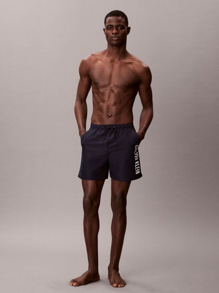 Negru Pantaloni Scurti De Baie Medii Cu Snur - Intense Power  Barbati