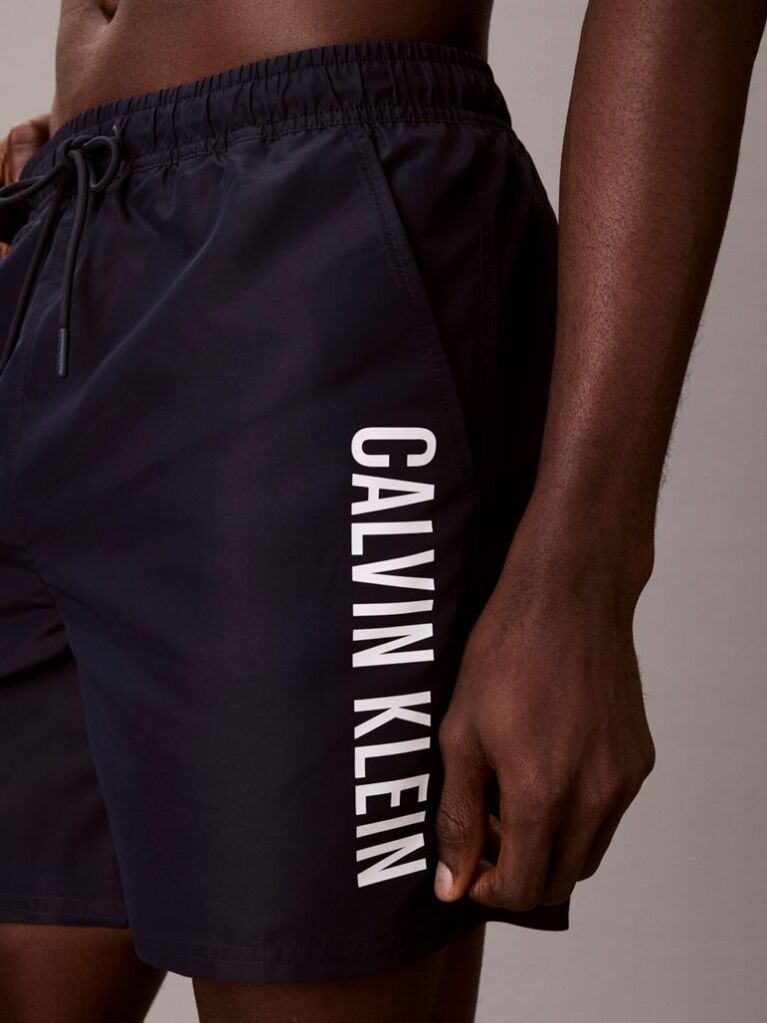 Negru Pantaloni Scurti De Baie Medii Cu Snur - Intense Power  Barbati