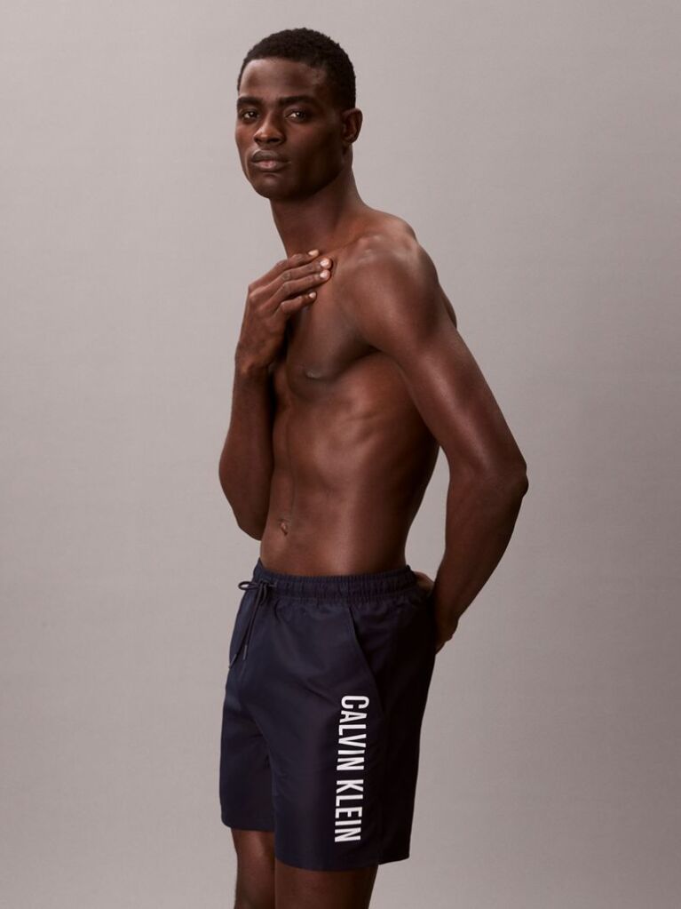 Negru Pantaloni Scurti De Baie Medii Cu Snur - Intense Power  Barbati