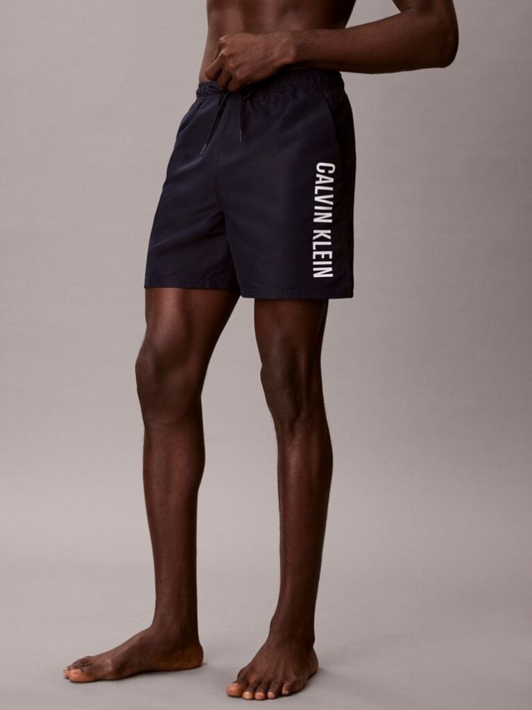 Negru Pantaloni Scurti De Baie Medii Cu Snur - Intense Power  Barbati