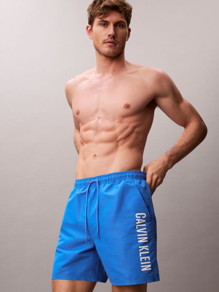 Blue Medium Drawstring Swim Shorts - Intense Power  Men