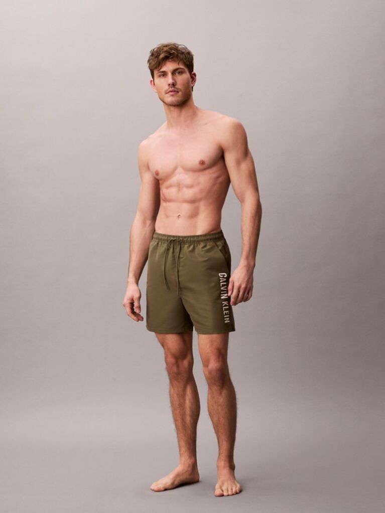 Green Medium Drawstring Swim Shorts - Intense Power  Men