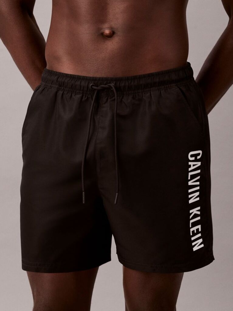 Negru Pantaloni Scurti De Baie Medii Cu Snur - Intense Power  Barbati