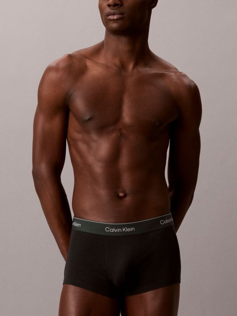 Black 3 Pack Low Rise Trunks - Icon Cotton Stretch  Men