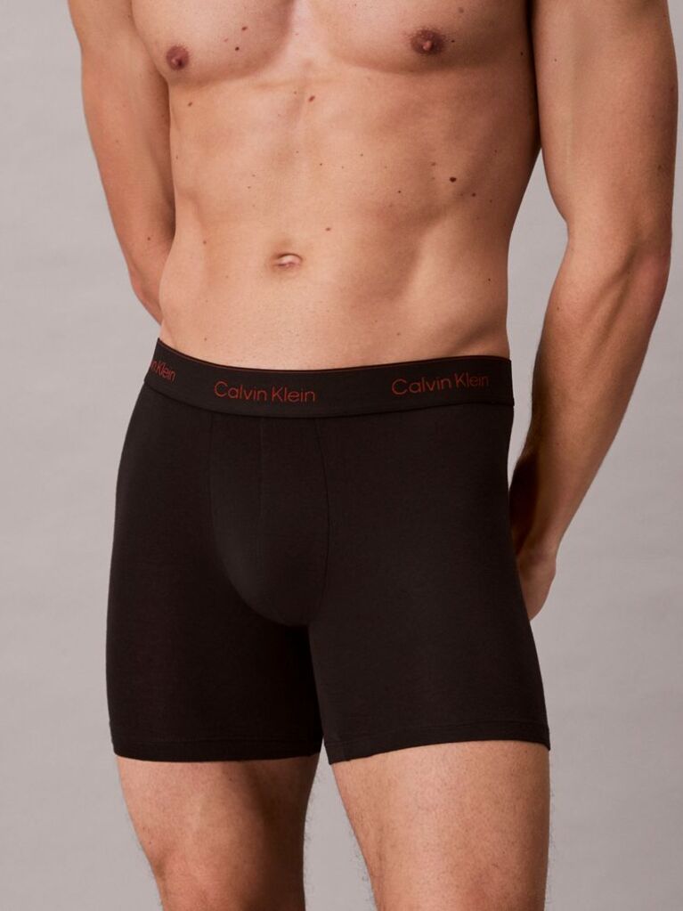 Black 3 Pack Boxer Briefs - Icon Cotton Stretch  Men