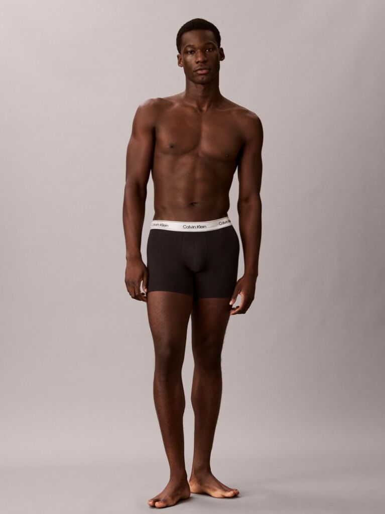 Negru Set 3 Boxeri Lungi - Icon Cotton Stretch  Barbati