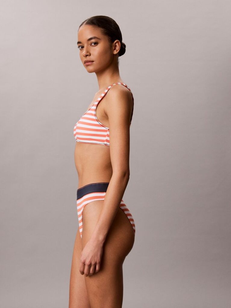 Orange Bralette Bikini Top - CK Monogram  Women