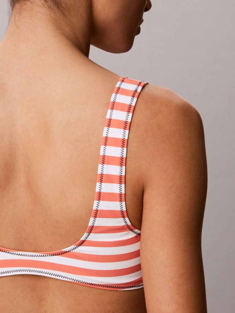 Orange Bralette Bikini Top - CK Monogram  Women