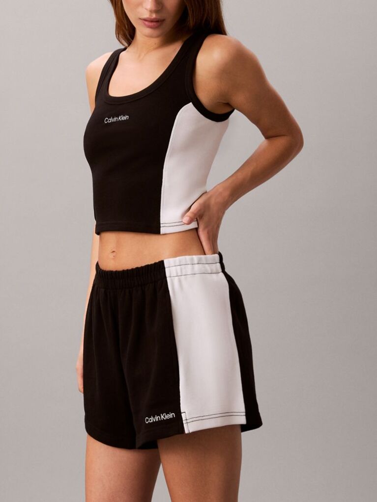 Negru Pantaloni Scurti De Plaja Din Jersey De Bumbac  Femei