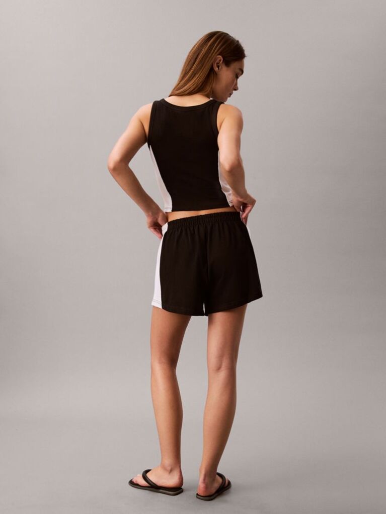 Negru Pantaloni Scurti De Plaja Din Jersey De Bumbac  Femei