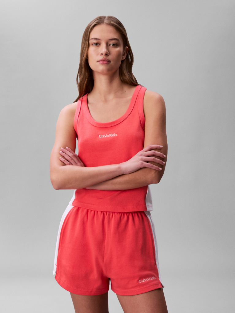 Pink Cotton Jersey Beach Shorts  Women