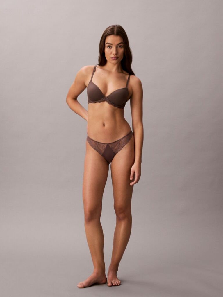 Brown Lift Demi Bra - Sensual Stretch Lace  Women