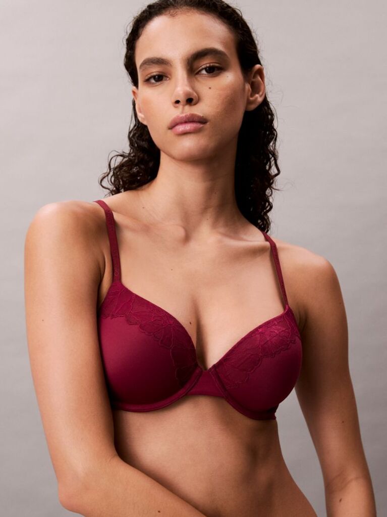 Pink Lightly Lined Full Coverage Bra - Perfectly Fit Lace  Women