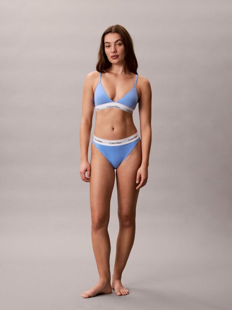 Albastru Sutien Bralette Triunghi Usor Captusit - Icon Cotton Modal  Femei