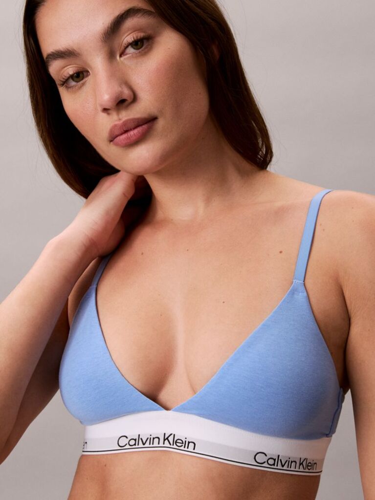 Albastru Sutien Bralette Triunghi Usor Captusit - Icon Cotton Modal  Femei