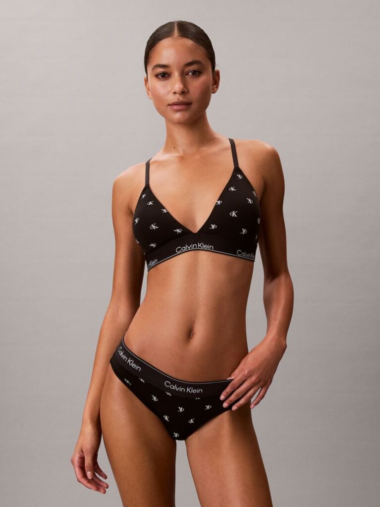 Negru Sutien Bralette Triunghi Usor Captusit - Icon Cotton Modal  Femei