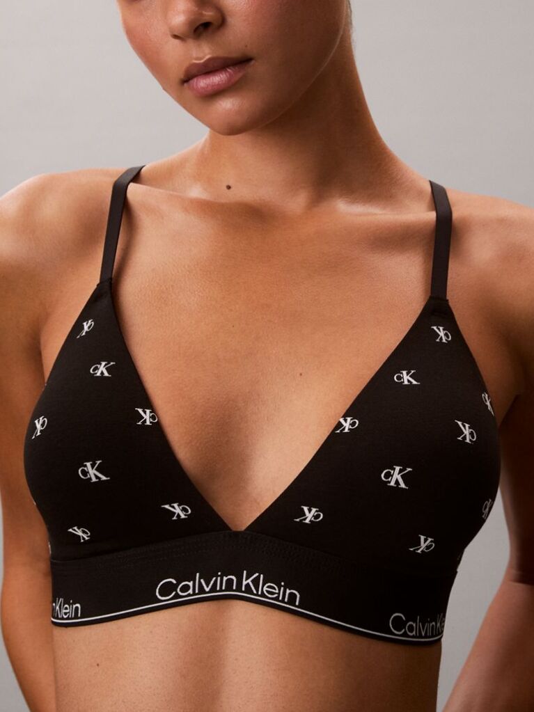 Negru Sutien Bralette Triunghi Usor Captusit - Icon Cotton Modal  Femei