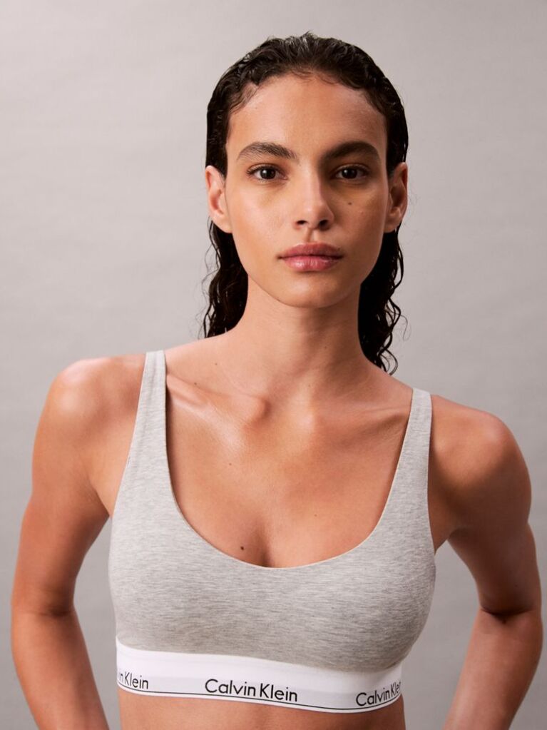 Grey Lightly Lined Bralette - Icon Cotton Modal  Women