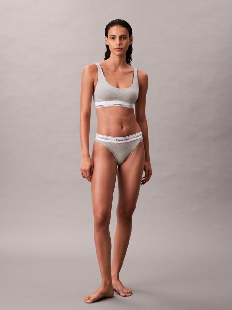 Grey Lightly Lined Bralette - Icon Cotton Modal  Women