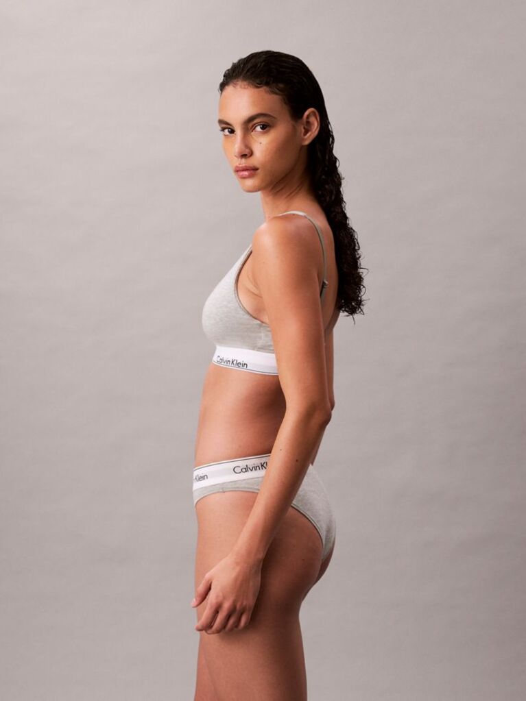 Grey Lightly Lined Bralette - Icon Cotton Modal  Women