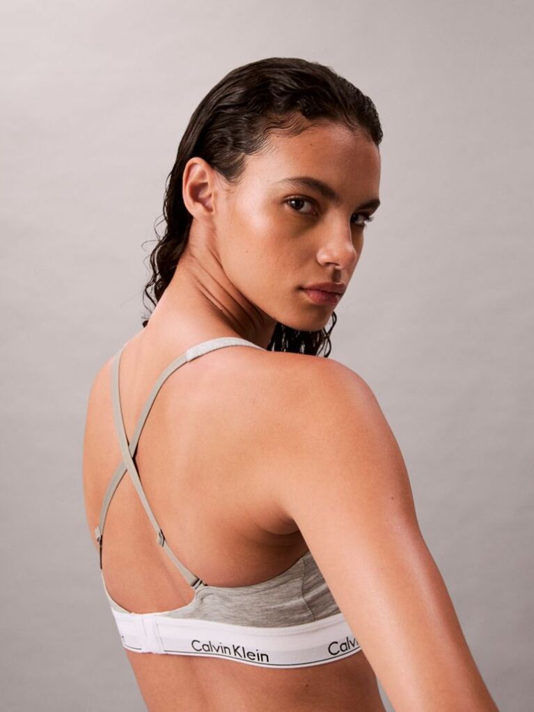Grey Lightly Lined Bralette - Icon Cotton Modal  Women