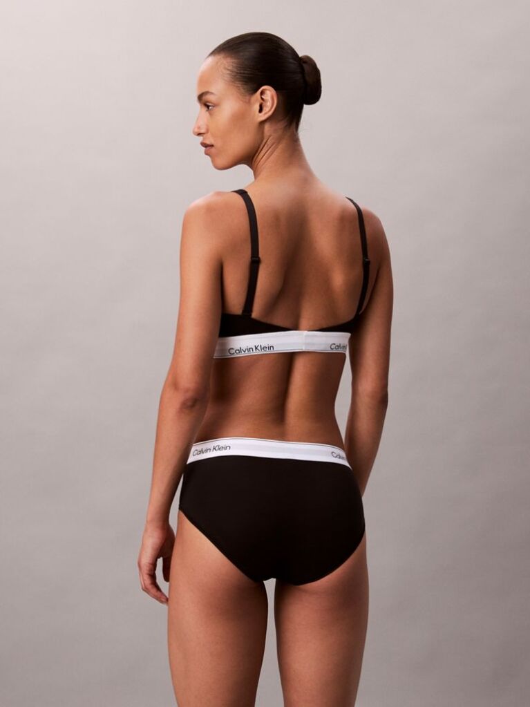 Negru Bralette Usor Captusit - Icon Cotton Modal  Femei