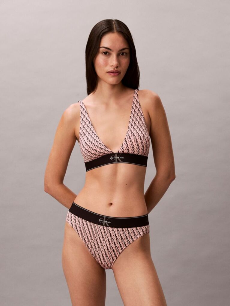 Pink Triangle Bralette - Graphic Monogram Microfibre Stretch  Women