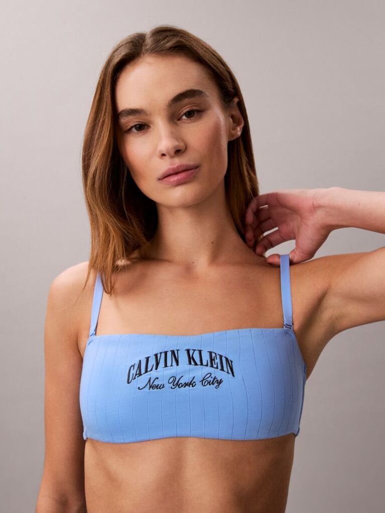Blue Bandeau Bralette - Heritage Classic Cotton  Women