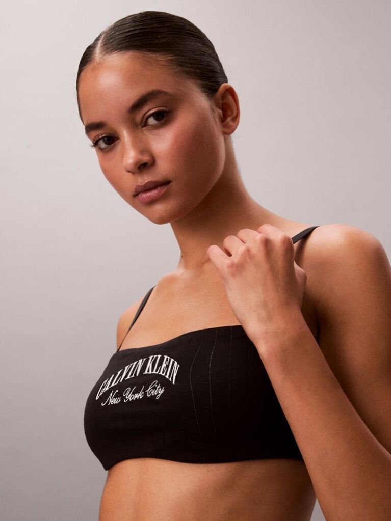 Black Bandeau Bralette - Heritage Classic Cotton  Women