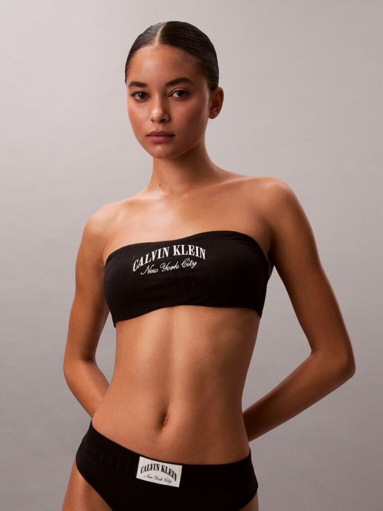 Black Bandeau Bralette - Heritage Classic Cotton  Women
