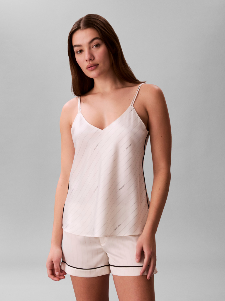White Satin Camisole Pyjama Top  Women