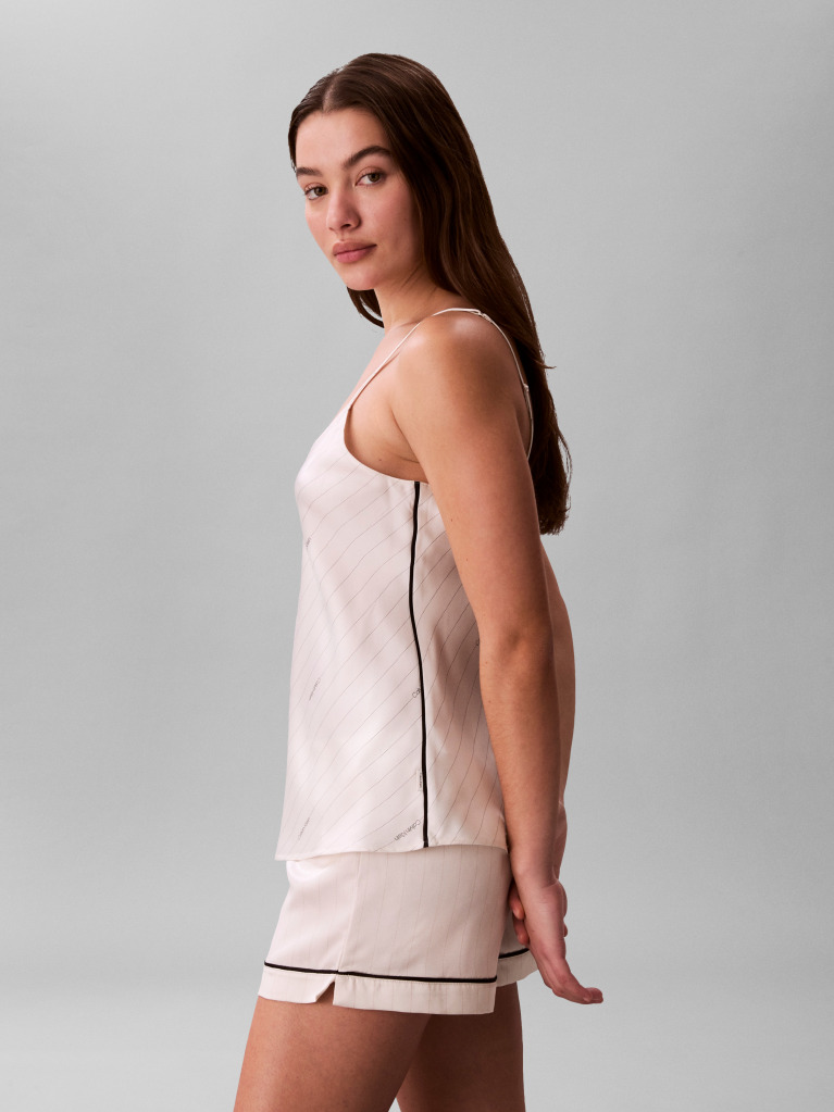 White Satin Camisole Pyjama Top  Women