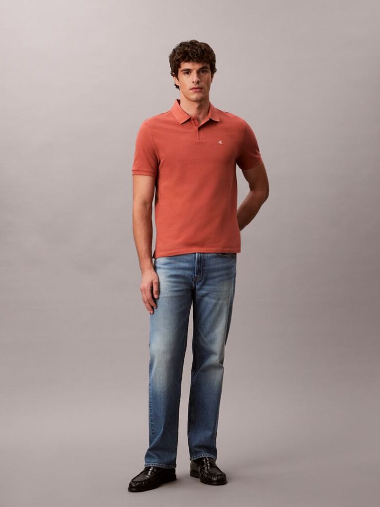 Brown Cotton Piqué Polo Shirt  Men