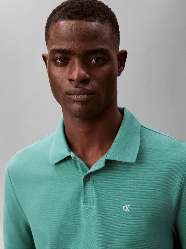 Green Cotton Piqué Polo Shirt  Men